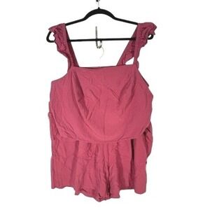 Torrid Mauve Pink Ruffle Strap Crop Top and Shorts 2 Piece Plus Size 2x coquette